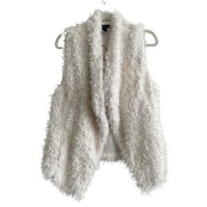 Fluffy White Vest